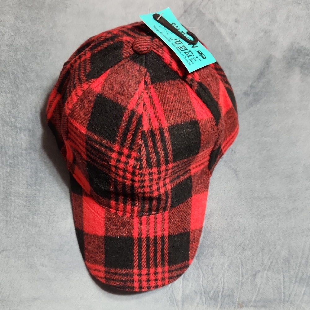 Southern Junkie Red and Black Plaid Cap